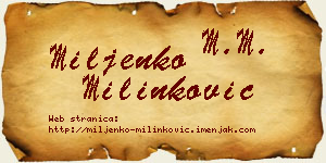 Miljenko Milinković vizit kartica